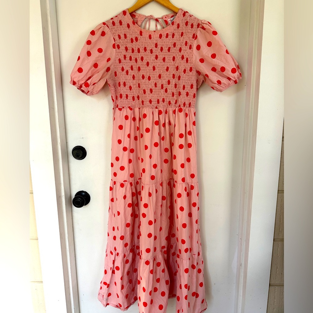 Petal and Pup pink polka dot women’s dress size 8